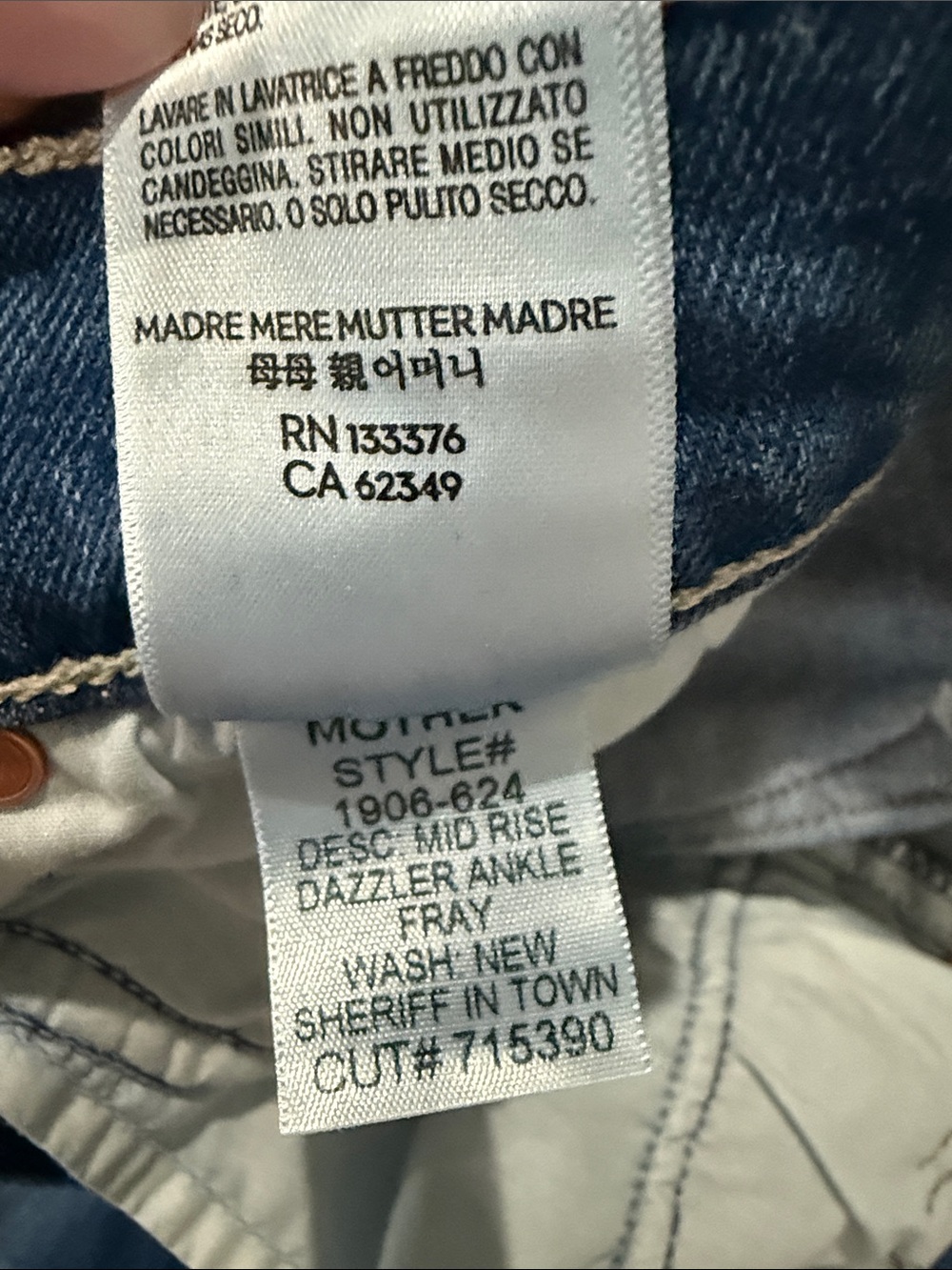 MOTHER The Mid Rise Dazzler Ankle Fray Denim Jeans - Picture 6 of 8